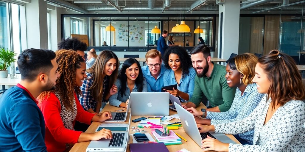 Diverse Gruppe von Unternehmern im modernen Büro.